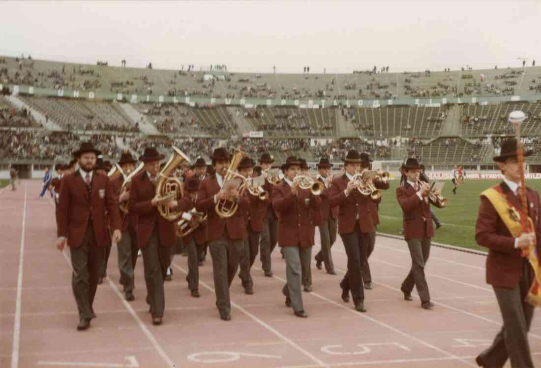Musikverein Stegersbach, beim Fussballspiel U 21 Österreich - Holland im Praterstadion Wien