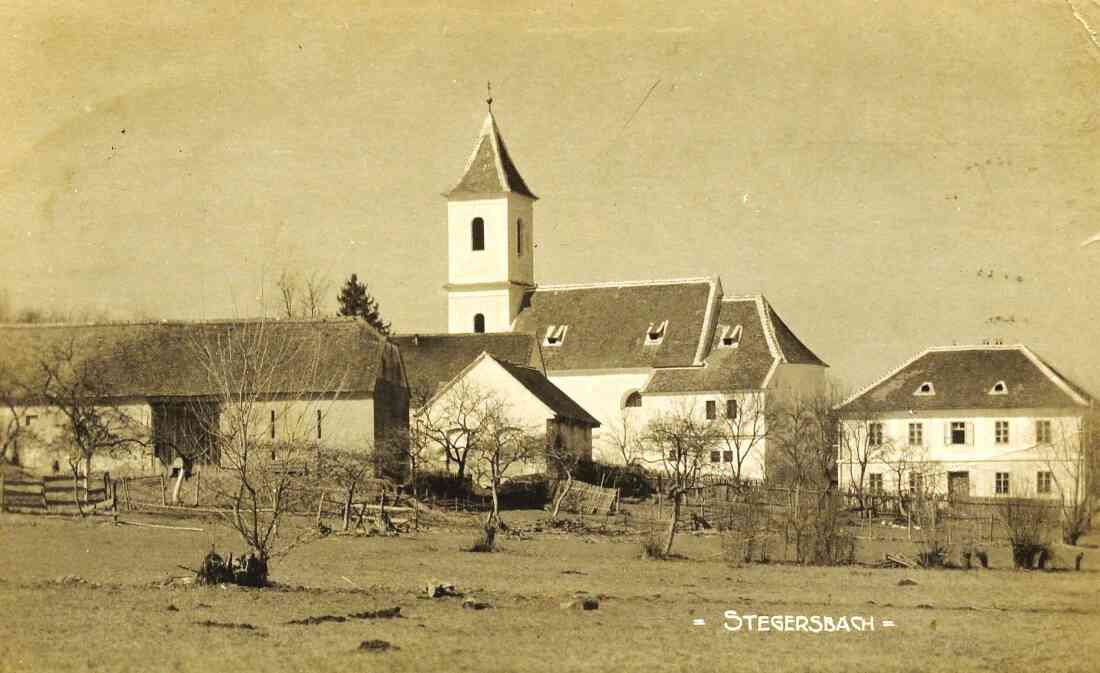 Stegersbach, alte Pfarrhof, Ägidius Kirche und Volksschule