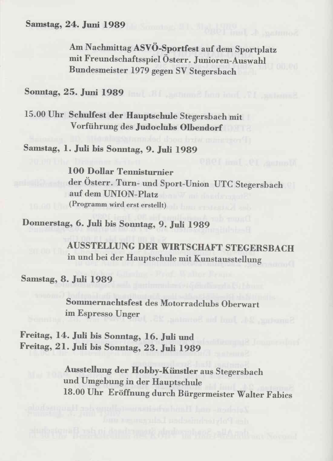 700 Jahre Stegersbach Festprogramm, Seite 9