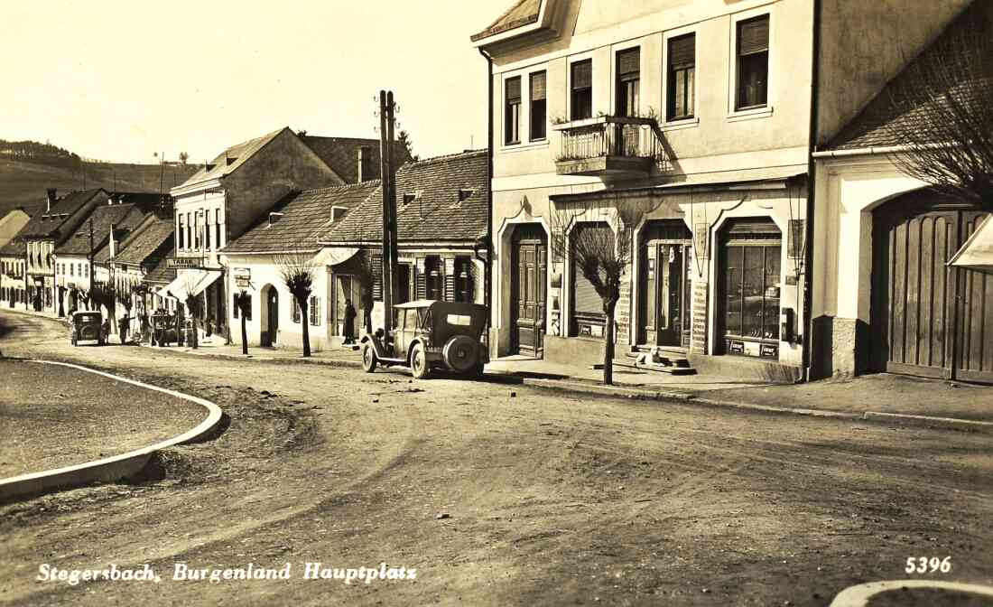 Stegersbach, Hauptplatz, Herrengasse, Kaufhaus Radnetter, Kaufhaus Krammer