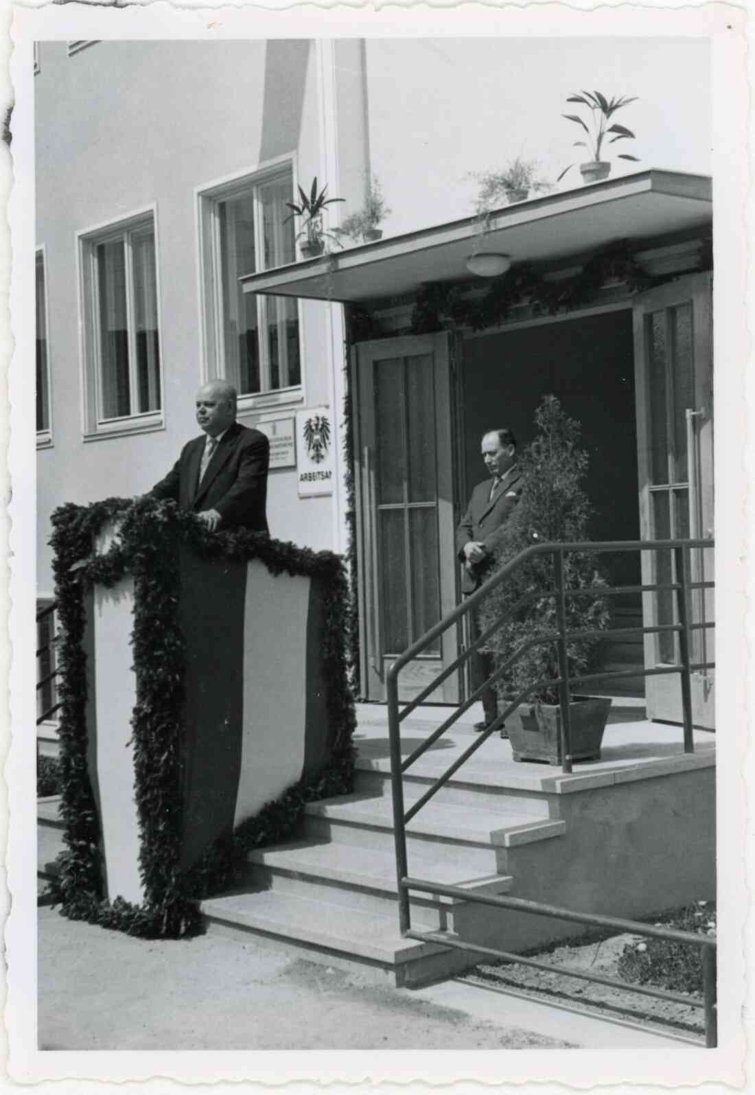 Einweihung des Arbeitsamts am Ostersonntag 1957 in der Vorstadt 3, Rede von Johann Wagner