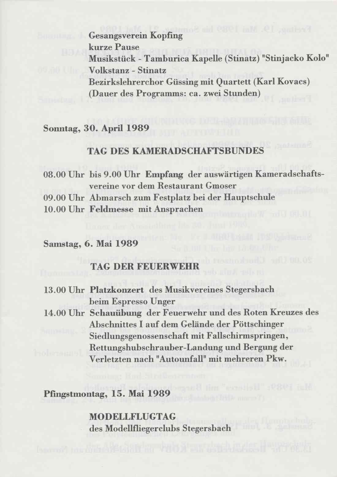 700 Jahre Stegersbach Festprogramm, Seite 6