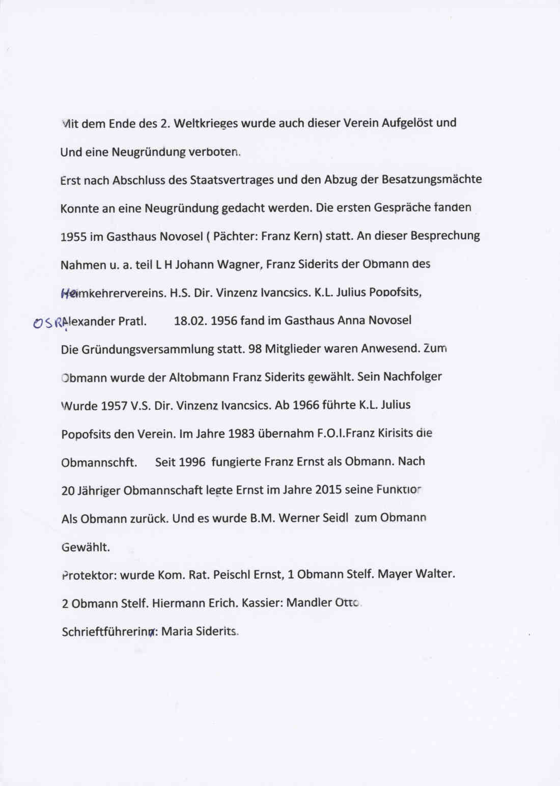 Kameradschaftsverein Stegersbach Rundschreiben Seite 4