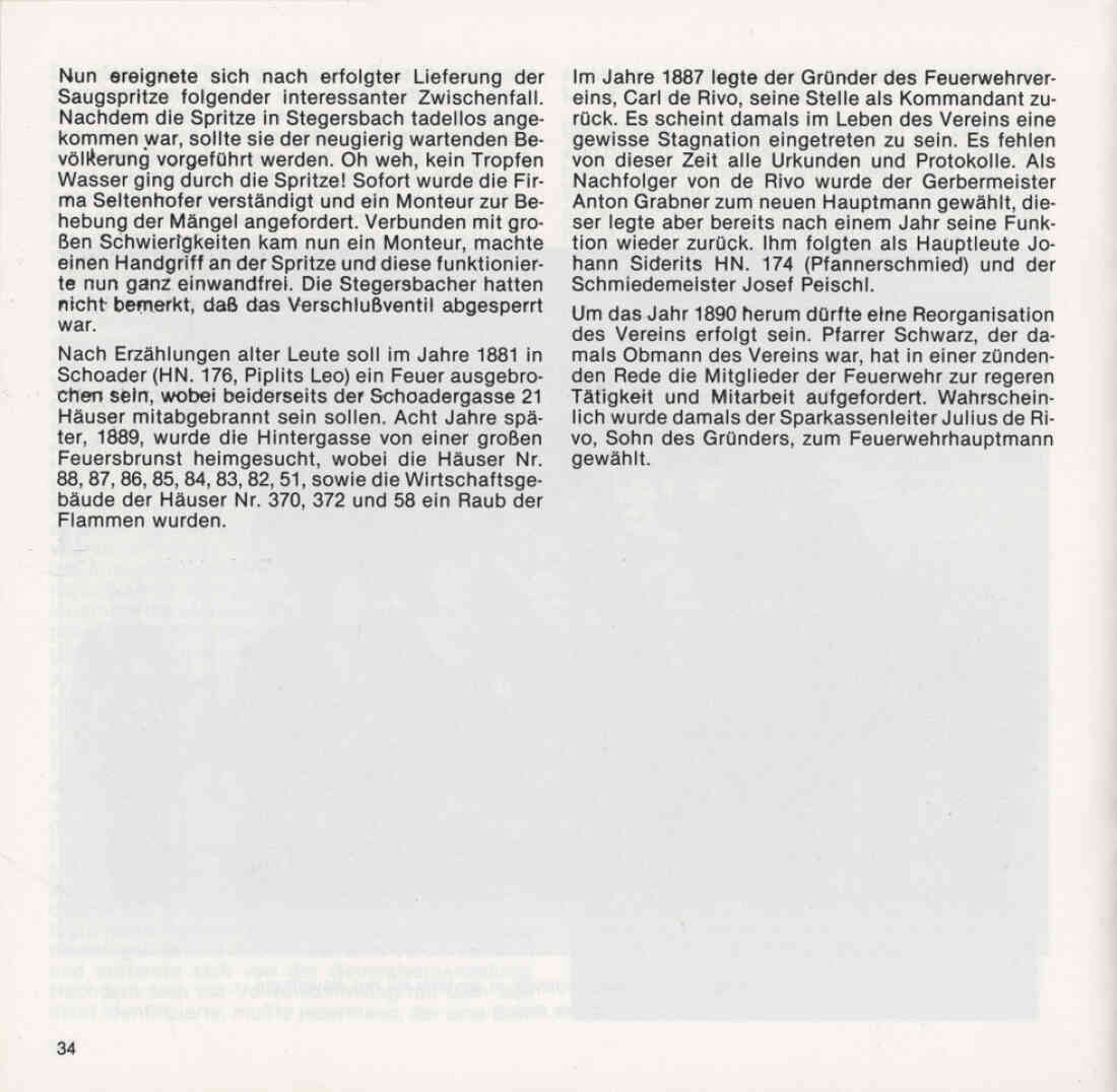 Freiwillige Feuerwehr Stegersbach 100 Jahre 1879 - 1979 Broschüre Seite 34