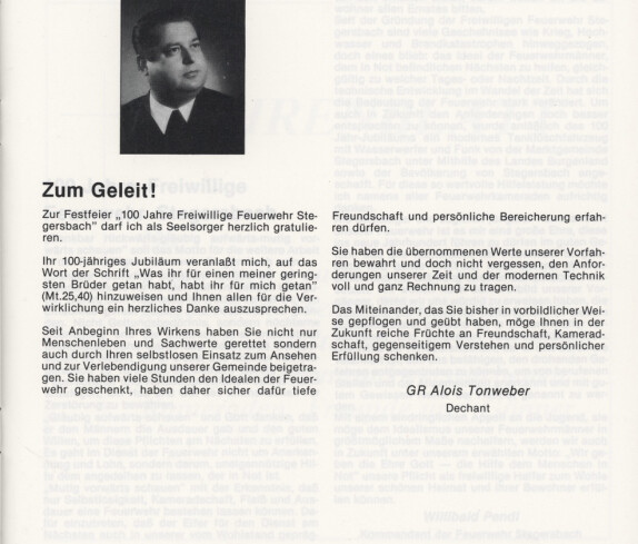 Freiwillige Feuerwehr Stegersbach 100 Jahre 1879 - 1979 Broschüre Seite 21