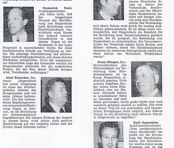 Zeitungsartikel der SÜDOST - TAGESPOST,  Umfrage zum Neubau der Handelsschule vom 28. Mai 1972