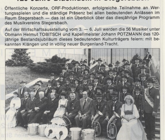 120 Jahrejubiläum des Musikverein Stegersbach