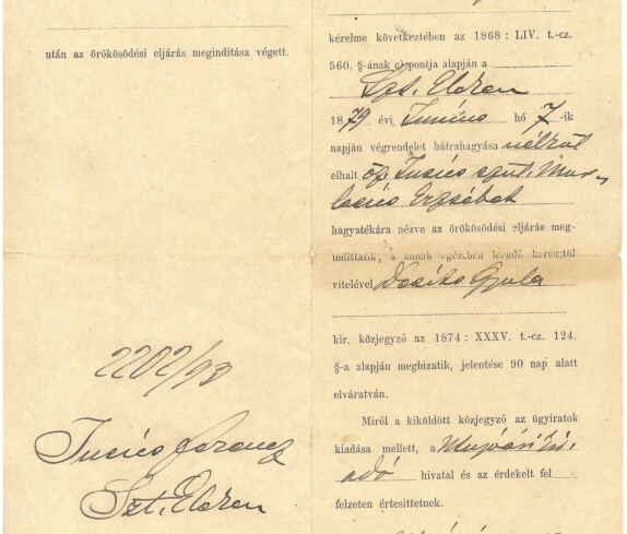 Gesuch oder Antrag, Beschluss in ungarisch