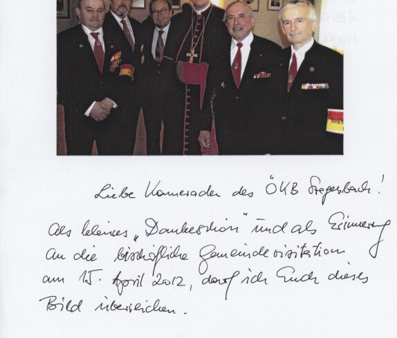 Kameradschaftsverein Stegersbach Rundschreiben Dankesschreiben von Bürgermeister Heinz P. Krammer