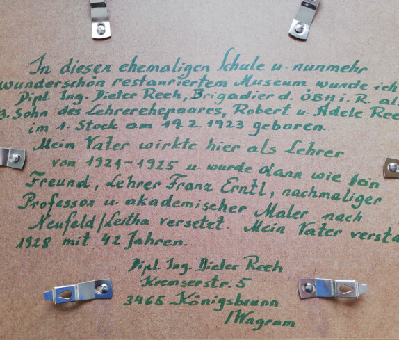 Kastell und ehemaliges Museum Stegersbach, Bild 2 Rückseite