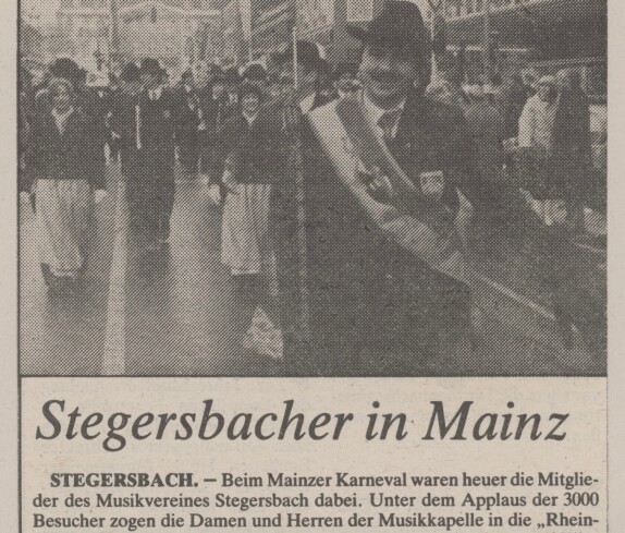 Faschingsumzug in Mainz mit dem Musikverein Stegersbach