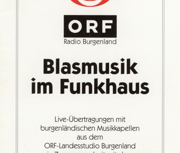 Musikverein Stegersbach, Einladung Blasmusik im Funkhaus des  ORF Radio Burgenland am 04. April 1993