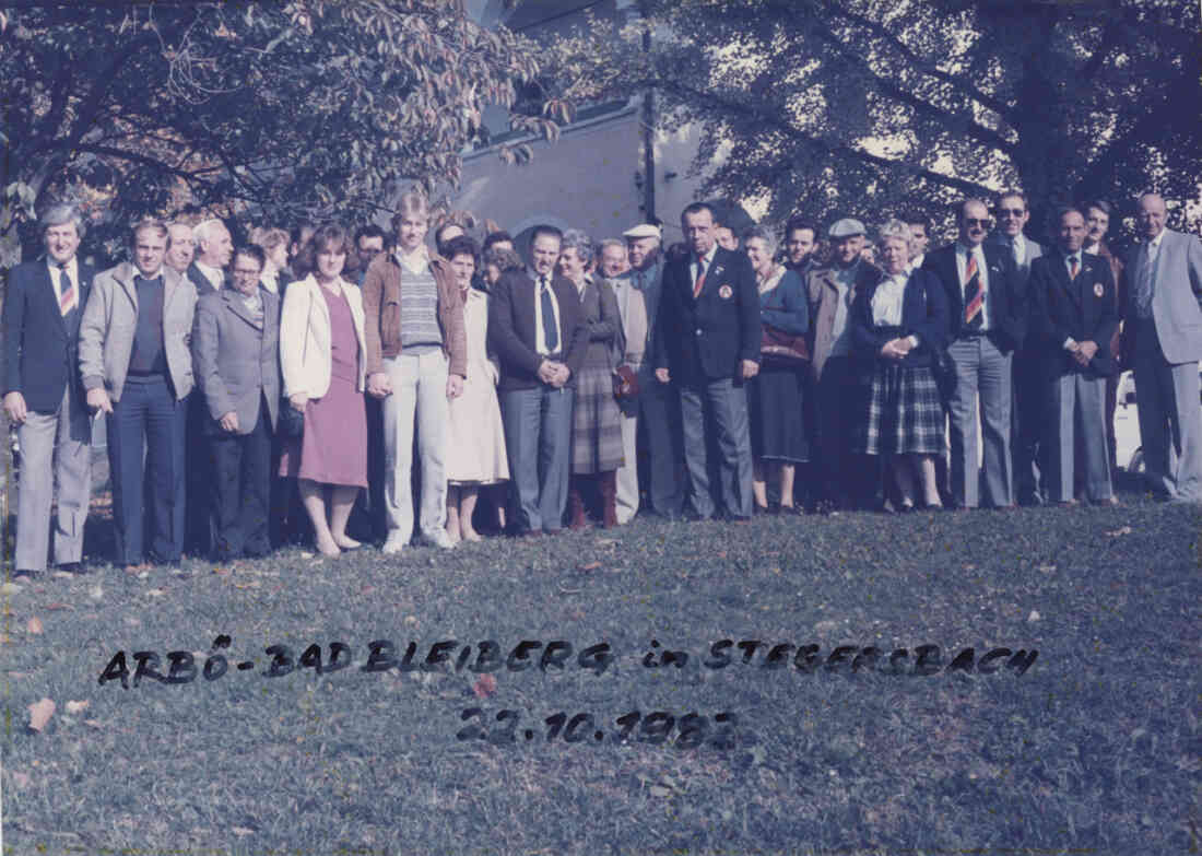 ARBÖ Mitglieder aus Bad Bleiburg auf Besuch in Stegersbach, am 22.10.1982