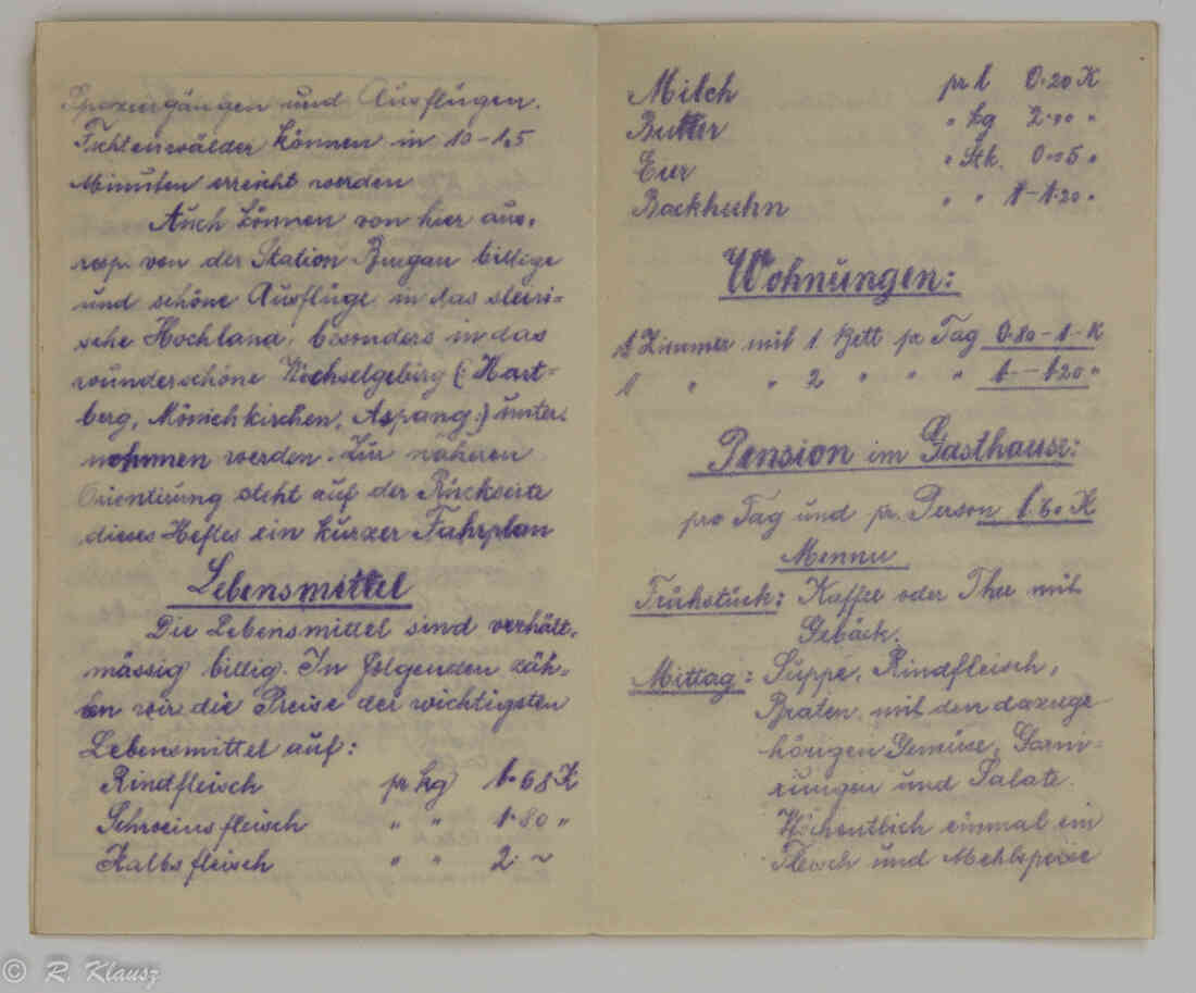 1. Prospekt von Stegersbach (Szentelek) Seite 3, Herausgegeben von Geselligkeits - Verschönerungsverein Szentelek