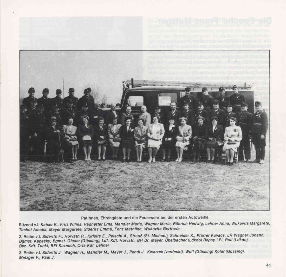 Freiwillige Feuerwehr Stegersbach 100 Jahre 1879 - 1979 Broschüre Seite 41