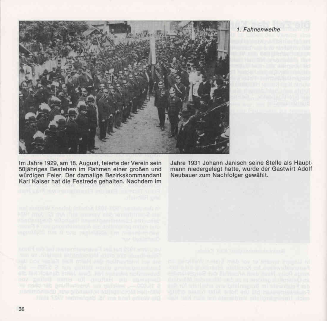 Freiwillige Feuerwehr Stegersbach 100 Jahre 1879 - 1979 Broschüre Seite 36